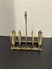 Vintage Brass Swan Toast Rack Letter Holder     Mid Century Modern Napkin Caddy