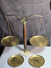 Vintage Scales Of Justice Brass Weighing Scales Marble Base 16 