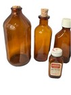 Vintage Amber Apothecary Medicine Bottles Lot     Old Pharmacy Glass Collection 