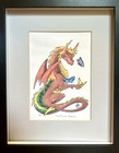 Mary Hanson-roberts Dragon Signed    encounter In Meadow    Fantasy Art 1 Of 20
