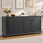     60in 4 Door Sideboard Buffet Cabinet Living Room kitchen With Adjustable Shelv