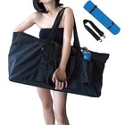 Yoga Mat Bag With Shoes Compartment   Wet Compartment   Shoulder Bag Black