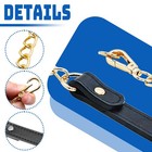 2 Pcs Metal Chain Handles Strap Black Pu Leather Purse Strap Replacement Long Ha