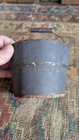 Antique Early Primitive Wood Small Mini Berry Bucket Dark Blue Paint 3 75 