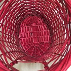 Woven Wicker Basket Unisex Large Red Oval Storage With Handles Holiday Festive