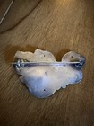 Antique Art Nouveau Sterling Silver Brooch  Twin Maiden Profiles flowing Hair 