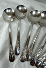 Vintage Wm Rogers Flatware Avalon Cabin Pattern Soup   Broth Spoons - Set Of 9