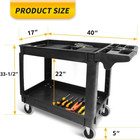 80855 Heavy-duty 500-lb Utility Cart With Two Trays And Wheels