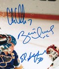 Beckett Triple Signed Brett Hull-chris Chelios-ed Belfour In Action 8x10 Photo