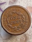 1857 Braided Hair Small Date Key Large Cent Au Liberty Head Free Shipping 