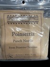 Primitive Gatherings Poinsettia Punch Needle Kit Valdani Floss Stamped Fabric