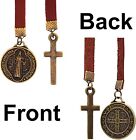 Handmade Leather Bible Bookmark Ribbon Book Marker Cross Christian Gifts 
