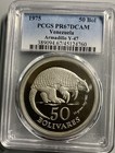 Venezuela 1975 Armadillo 50 Bolivars Pcgs  Pr Pf 67 The Best 35 Grams Silver Coi