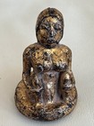 Burmese Wood Statue Gold Leaf Hand Carved Fertility  Goddess 4 