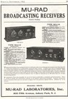1922 Mu-rad Ma-13 Radio Receiver Made In Asbury Park  Nj   Primitive Set   Works