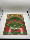 Vintage 1950s Baseball Dart Board Metal Tin Sign Double Sided