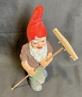 Vintage Nasco 9    7 8 Garden Gnome W  Rake Elf Figurine Japan Chalkware Rare