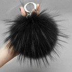 Hot 15cm Large Fox Fur Ball Pompom Keychain Keyring Bag Pom Pom Pendant Party