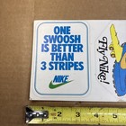 Vintage 1977 Fly Nike Hot Stickers  Decals One Swoosh Is Better Than 3 Stripes