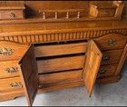 Vintage Wood Dresser W  Mirror   Shelves Cabinet Chest Rustic Bedroom