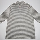 Polo Ralph Lauren 1 4 Zip Shirt Gray Ivory Stripes Ribbed Size Xl Long Sleeves