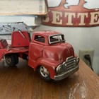  Vintage Sss Friction Red Firetruck Tin Made In Japan  
