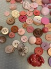 Vintage Pink Plastic Button Huge Lot 300 Colt Mixed Pearly Lucite