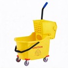 35 Qt Commercial Mop Bucket With Side Press Wringer On Wheels For Cleaning