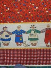 Vtg Friends Primitive Rag Doll Raggedy Ann   Andy Border Print By Marcus Brother