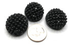 Lot Of 3 Vintage Fancy Large Black Faceted Shank Sewing Buttons