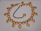 Edouard Rambaud Paris Belt Gold Medallion Disk Heart Chain Link Concho Xs S B5