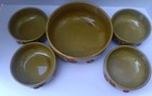 Vintage Retro Mushroom Salad Set Royal Sealy  5 Piece