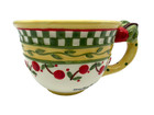 Vintage 90s Mary Engelbreit Cherries Jubilee Creamer Lidded Sugar Coffee Mug Set
