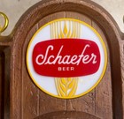 Vintage Schaefer Beer Nautical Illuminated Wall Clock Bar Sign  1975 