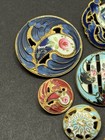 Antique Vintage Lot Of 14 Pierced Enamel Buttons - 1 2  To 1-1 8   k31 