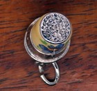 Vintage Silver Beau Beaucraft Cloisonne Enamel Thimble Flower Sewing Charm