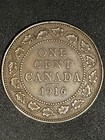 Canada 1916 Large One Cent King George V Canadian Circulated Coin Free Shipping