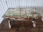 Old Vintage Primitive  Chippy Layered Paint Farmhouse Handmade Wood Bench Stool 