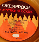 Vintage Anchor Hocking Pie Plate Amber Glass Baking Dish Nos  never Used 