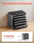 Small Metal Tool Box 5-drawer Portable Organizer Chest  Black  8 6-inch