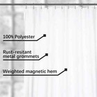 Extra Wide Extra Long Fabric Shower Curtain Liner 108 X 84 Inch  Hotel Quality  