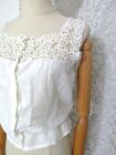 Antique 1900s Victorian White Cotton Corset Cover Camisole Sleeveless Blouse
