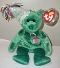 Ty Beanie Baby May The Birthday Teddy Bear 9  New Mwmts Plush Stuffed Animal Toy