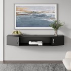 Fitueyes Floating Tv Stand Wall Mounted Tv Shelf With Door Wood Media Console   
