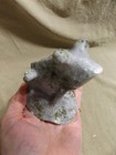 Vintage Hand Carved Green Alabaster Soapstone Frog  3x3 75   Amphibian Toad