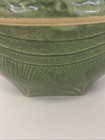 Outstanding Antique Mccoy Sunburst Ware 9 75  Mixing Bowl In Green Glaze
