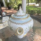 Vintage Eb Foley Bone China Teapot Light Blue Green Floral Gold Trim England
