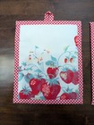 Set 2 Potholders Hm W up-cycled Vtg usa Wilendure Tb W big Strawberries  Preown