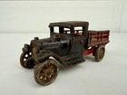 Antique 5 75  Original Arcade Toys Cast Iron Stake Bed Farm Truck 208