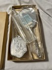 Vintage Matson  Bird Floral Vanity Dresser Set Mirror Brush Comb  New In Box